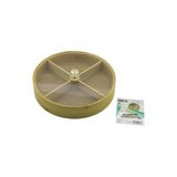 Yuvarlak 4 Bölmeli=2In1=Bölmesiz Çok Amaçlı Kutu Ahşap Bambu Servis Sunum Tepsi - Tahtası 22Cm (5433)
