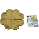 Yuvarlak 4 Kalp Bölmeli Ahşap Bambu Servis Sunum Tepsi - Tahtası 21 x 1.4cm (5224) - diğer