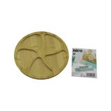 Yuvarlak 5 Bölmeli Ahşap Bambu Servis Sunum Tepsi - Tahtası 20 X 1.4Cm (5433)