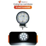 Yuvarlak 9 Led Çalışma Lambası 12V 24V Off Road Sis Farı Projektör Atv Utv Traktör