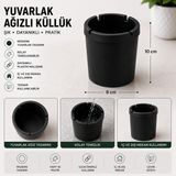 Yuvarlak Ağızlı Küllük – Siyah Plastik Masaüstü Küllük Pratik Tasarım | Modern Tasarım, Kolay Temizlenebilir, İç ve Dış Mekan, Hafif ve Pratik, Uzun Ömürlü