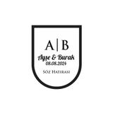 Yuvarlak Alt Kalkan Mühür Kına Nişan Düğün 3X3 Cm Özel Etiket / 50 Adet Sticker