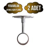 Yuvarlak Ayaklı Açık Askı Borusu Flanşı Mobilya Yuvarlak Boru Flanşı(Metal)(Boru ÇAPI:25MM) - Krom - KROM - 2 ADET