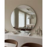 Yuvarlak Ayna, Dekoratif Ayna, Konsol Aynası, Hol Aynası, Dresuar Aynası 45cm Çap 45 X 45 Gümüş