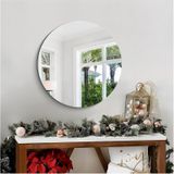 Yuvarlak Ayna, Dekoratif Ayna, Konsol Aynası, Hol Aynası, Dresuar Aynası 70çap 70 X 70 Gümüş