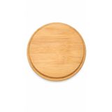 Yuvarlak Bambu Ahşap Bardak Altlığı, Açık Kahverengi, 12x12x1,5 cm, Kalın ve Sağlam, Servis Sunum için, 1 Adet