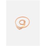 Yuvarlak Beyaz Taşlı Yüzük Rose Gold