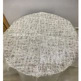 Yuvarlak Dantel Desenli Şeffaf Masa Örtüsü, 137 cm
