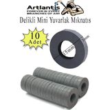 Yuvarlak Delikli Mıknatıs Mini 10 Adet 15x3 mm Mini Mıknatıs Seramik Kömür Mıknatıs Nişan Düğün Sünnet Çok Amaçlı Süslem