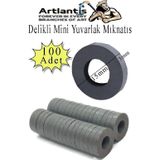 Yuvarlak Delikli Mıknatıs Mini 100 Adet 15x3 mm Mini Mıknatıs Seramik Kömür Mıknatıs Nişan Düğün Sünnet Çok Amaçlı Süsle
