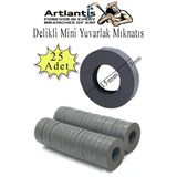 Yuvarlak Delikli Mıknatıs Mini 25 Adet 15X3 Mm Mini Mıknatıs Seramik Kömür Mıknatıs Nişan Düğün Sünnet Çok Amaçlı Süsleme Mıknatıs