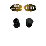 Yuvarlak Demir Profil İç Tapa Geçme Plastik Ayak Geçme Koruma Plastiği(19Mm)(Siyah) Siyah 19Mm Siyah - 4 Adet