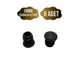 Yuvarlak Demir Profil İç Tapa Geçme Plastik Ayak Geçme Koruma Plastiği(19Mm)(Siyah) Siyah 19Mm Siyah - 8 Adet