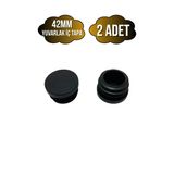 Yuvarlak Demir Profil İç Tapa Geçme Plastik Ayak Geçme Koruma Plastiği(42Mm)(Siyah) Siyah 42Mm Siyah - 2 Adet