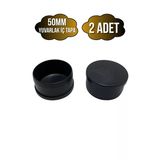 Yuvarlak Demir Profil İç Tapa Geçme Plastik Ayak Geçme Koruma Plastiği(50Mm)(Siyah) Siyah 50Mm Siyah - 2 Adet