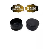Yuvarlak Demir Profil İç Tapa Geçme Plastik Ayak Geçme Koruma Plastiği(60Mm)(Siyah) Siyah 60Mm Siyah - 8 Adet