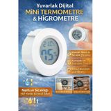 Yuvarlak Dijital Mini Termometre ve Higrometre (Nem Ölçer) – LCD Ekranlı Ortam Sıcaklık & Nem Ölçüm