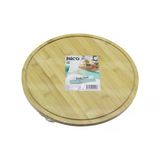 Yuvarlak Döner Tablalı Ahşap Bambu Sunum Tepsisi Tahtası =29.7Cm - Mini Sofra Kanallı Kenar (Timya/Go1395) 199588