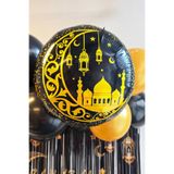 Yuvarlak Gold Siyah Ramazan Folyo Balonu