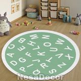 Yuvarlak Halı Ultra Yumuşak İç Mekan Halısı Harfler Bebek Halı Çocuk Odası Yatak Odası Ev Dekorasyonu Çocuk Odası Halıları (100 x 100 cm)