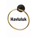 Yuvarlak Havluluk Siyah Gold Renk