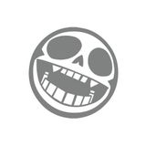Yuvarlak İskelet Sticker 17X17 Cm Gri