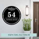 Yuvarlak Kapı Numarası ve Aile Ismi Tabelası Boyut 30X30CM Apartman - Villa - Site - Kişiye Özel - 30 x 30 cm - 1 Adet