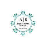 Yuvarlak Kenarlı Kare Mühür Kına Nişan Düğün 3X3 Cm Özel Etiket / 50 Adet Sticker