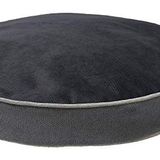 Yuvarlak Lüks Visco Dolgulu Çift Taraflı Ve Fermuarlı Yıkanabilir Köpek Yatağı-MEDIUM(60x10cm)(R-blackgrey-M)