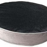 Yuvarlak Lüks Visco Dolgulu Çift Taraflı Ve Fermuarlı Yıkanabilir Köpek Yatağı-XLARGE(90x10cm)(R-blacksilver-XL)