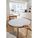 Yuvarlak Lüx Pvc Şeffaf Orta Sehpa Örtüsü Beyaz Modern Şık Dekoratif Çeyizlik Masa Örtüsü - 45 x 45 cm