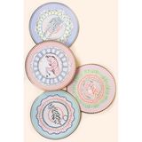 Yuvarlak Mantar Arkalıklı Amerikan Servisleri (4'lü Set) - 10 x 15 cm - Renkli