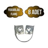 Yuvarlak Metal Askı Borusu Flanşı Dolap ve Mobilya Boru Flanşı(Metal)(Boru ÇAPI:25MM) - Krom - KROM - 8 ADET