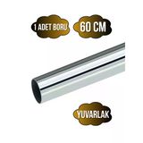 Yuvarlak Metal Askı Borusu Mobilya Askı Borusu(Yuvarlak)(Krom)(Metal)(Çap:25mm) Krom 60Cm