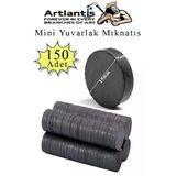 Yuvarlak Mıknatıs Mini 150 Adet 15X3 Mm Mini Mıknatıs Seramik Kömür Mıknatıs Nişan Düğün Sünnet Çok Amaçlı Süsleme Mıknatıs