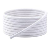 Yuvarlak Mumlu Ayakkabı Bağcığı, Casual, Bot, Klasik ve Spor Ayakkabılar İçin Bağcık, 1 Çift (Beyaz, 120 cm)