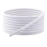 Yuvarlak Mumlu Ayakkabı Bağcığı, Casual, Bot, Klasik ve Spor Ayakkabılar İçin Bağcık, 1 Çift (Beyaz, 70 cm)