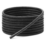 Yuvarlak Mumlu Ayakkabı Bağcığı, Casual, Bot, Klasik ve Spor Ayakkabılar İçin Bağcık, 1 Çift (Siyah, 100 cm)