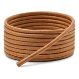 Yuvarlak Mumlu Ayakkabı Bağcığı, Casual, Bot, Klasik ve Spor Ayakkabılar İçin Bağcık, 1 Çift (Taba, 100 cm)