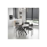 Yuvarlak Mutfak Salon Cafe Restoran Masa Sandalye Takımı 4+1 antrasit