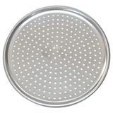 Yuvarlak Paslanmaz Çelik Pizza Tepsisi 28 cm – Delikli Fırın Tepsisi - Gümüş