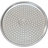 Yuvarlak Paslanmaz Çelik Pizza Tepsisi 36 cm – Delikli Fırın Tepsisi - Gümüş