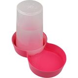 Yuvarlak Pembe Plastik Mama ve Su Kabı, 1,5 Lt, Hazneli, Pratik ve Şık Tasarım - Seçenek 1