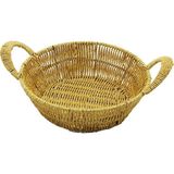 Yuvarlak Plastik Hasır Ekmek - Çok Amaçlı Sepet Kulplu - Metal Iskelet TABAN:18CM - AĞIZ:24CM Derinlik:8cm