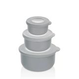 Yuvarlak Plastik Saklama Kabı Seti, 3'lü, Kapaklı, Bpa İçermez Qlux İdeas 100 ml 250 ml 500 ml