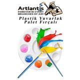 Yuvarlak Resim Paleti Fırçalı 1 Paket 10 Hazneli Boya Paleti Sanatsal Boyalar İçin Palet Akrilik Boya Yağlı Boya Guaj Bo
