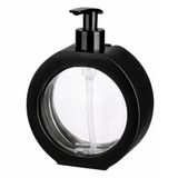 Yuvarlak Şekilli Şık Sıvı Sabunluk & Deterjanlık Sıvı Sabun Haznesi Banyo Sabunluğu Mutfak Deterjanlığı Deterjan Haznesi 350 ml (Siyah)