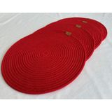 Yuvarlak Supla Kırmızı 33CM 4lü - 33 x 33 cm