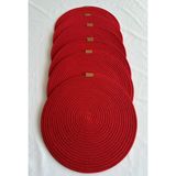 Yuvarlak Supla Kırmızı 33CM 6lı - 33 x 33 cm