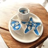 Yuvarlak Tabak Içinde Yıldız Tabak Istiridye ve Deniz Temalı Kutulu Deniz Rüyası Soya Wax Mum Seti - 1 Adet